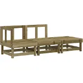 vidaXL 3-tlg. Garten-Lounge-Set Kiefernholz Imprägniert