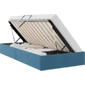 vidaXL Ottoman Bettgestell mit Speicher Dunkelblau 90 x 200 cm Samt
