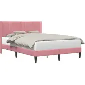 Syfax Bettrahmen mit Kopfteil Rosa 120 x 200 cm Samt