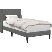 Syfax Bettrahmen mit Kopfteil Dunkelgrau 80 x 200 cm Samt