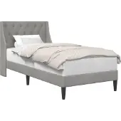 Syfax Bettrahmen mit Kopfteil Hellgrau 100 x 200 cm Samt