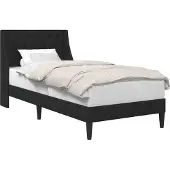 Syfax Bettrahmen mit Kopfteil Schwarz 100 x 200 cm Samt