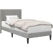 Syfax Bettrahmen mit Kopfteil Hellgrau 80 x 200 cm Samt