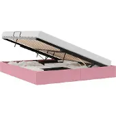 Syfax Ottoman Bettgestell mit Speicher Rosa 160 x 200 cm Samt