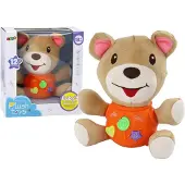Leantoys Teddybär Interaktiver Teddybär Orange Spielend 23 cm