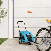 Prolenta Maison Exclusive - Fahrradanhänger Hunde Blau Oxford-Gewebe und Eisen