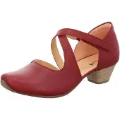 Think! Damen Pumps aus Leder mit floralem Print, gepolsterter Decksohle und Klettverschluss