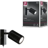 Paulmann Wandleuchte "Spot Lirena max 1x10W GU10 Schwarz 230V Metall", schwarz (schwarz matt), 1, H: 12,5cm, 1 Stk., Leuchten, Dimmbar, Wandleuchte