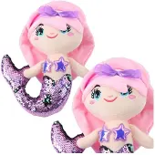 Leantoys Lean Plüsch Meerjungfrau Umarmungen Schwanz In Pailletten Zweifarbig Lila 28Cm