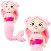 Leantoys Lean Plüsch Meerjungfrau Mit Perlen Umarmungen Rosa 32Cm
