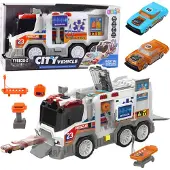 Leantoys Krankenwagen Stadt Krankenwagen Medizinisches Fahrzeug Fahren Lichter Geräusche