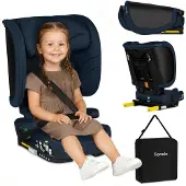 Lionelo Orin i-Size Kindersitz, Reise kindersitz mit 14-fach Kopfstützen- & Rückenlehnenverstellu Blau