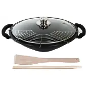 Schulte Ufer Schulte-Ufer Globus i, 1680-253-36 i Wok, 36 cm, Aluminiumguss (beschichtet), Güteglasdeckel, Antihaftbeschichtung