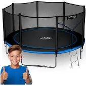Neo-Sport 13 Fuß/404 cm Gartentrampolin mit Außennetz und Leiter