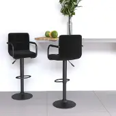 vidaXL Cloris Designermöbel Barhocker 2er Set Schwarz Stoff 2024 Neu