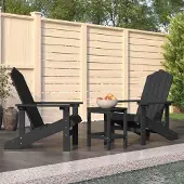 vidaXL Möbel Adirondack-Gartenstühle mit Tisch HDPE Anthrazit - Gartenstühle 3095705