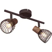 Globo Deckenleuchte Wohnzimmer Deckenlampe Deckenstrahler Holz Optik 54817-2