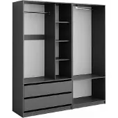 Vicco Kleiderschrank Elmo Anthrazit 180 x 200 cm 2er Set, Model 50210
