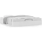 Syfax Ottoman-Bett ohne Matratze Weiß 200x200 cm Kunstleder