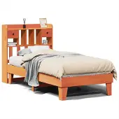 Syfax Massivholzbett ohne Matratze Wachsbraun 75x190 cm Kiefernholz