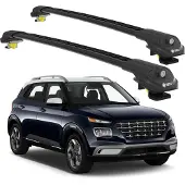 TURTLE DACHTRÄGER AIR-1 HYUNDAI VENUE QX 2020 - 2024 (Raised Rails) , Schwarz