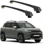 TURTLE DACHTRÄGER AIR-1 CITROEN C3 AIRCROSS 2018 - 2024 Raised Rails , Schwarz