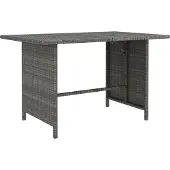 Syfax Garten-Esstisch Grau 110x70x65 cm Poly Rattan