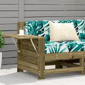 vidaXL Möbel Gartensofa mit Armlehne und Beistelltisch Kiefernholz - Gartenstühle &39089