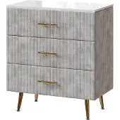 Vicco Kommode Velia Grau 70 x 78.5 cm mit 3 Schubladen, Model 53032