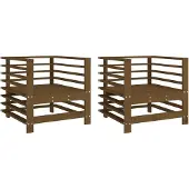 vidaXL Gartenstühle 2 Stk. Honigbraun Massivholz Kiefer