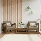 vidaXL Design Möbel Gartenstühle 2er Set Honigbraun Massivholz Kiefer - 2024 Neu