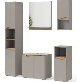 Vicco Badmöbel-Set Marelle Greige 5 Teile, Model 47700