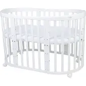 Waldin Oval 7-in-1 Bett mit Matratze Weiß