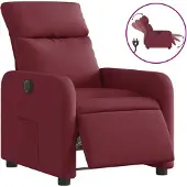 Syfax Relaxsessel Elektrisch Weinrot Stoff