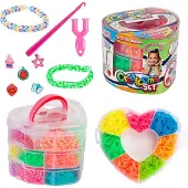 Toi-Toys Webstuhlband-Set 2700-teilig in herzförmiger Aufbewahrungsbox