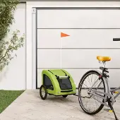 Prolenta Maison Exclusive - Fahrradanhänger Hunde Grün Oxford-Gewebe und Eisen
