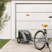 Prolenta Maison Exclusive - Fahrradanhänger Hunde Grau Oxford-Gewebe und Eisen