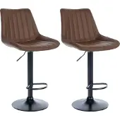 CLP 2er Set Barhocker Toni Kunstleder chrom - schwarz