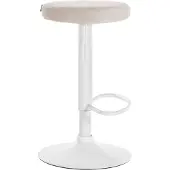 CLP Barhocker Ponte Samt-Bezug | Farbe creme Gestell Farbe weiß