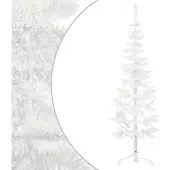 Syfax Künstlicher Halb-Weihnachtsbaum mit Ständer Schlank Weiß 150 cm