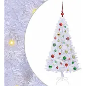 Syfax Künstlicher Weihnachtsbaum Weiß 120 cm PVC und Stahl