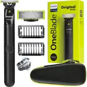 Philips OneBlade Rasierer QP1424 10 Schwarz Grün mit Etui Trimmer Wet Dry