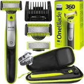 Philips OneBlade QP2830 Rasierer 360 Grün Bart Körper 5in1 Trimmer Etui