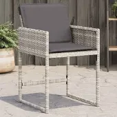 vidaXL CLORIS Gartenstühle mit Kissen 4 Stk. Hellgrau Poly Rattan 2024