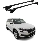 Menabo Dachgepäckträger, Querstange, für Skoda Kodiaq, Baujahr 2017-2025, Farbe: Schwarz