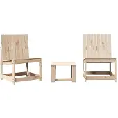Syfax 3-tlg. Garten-Lounge-Set Massivholz Kiefer