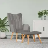 Prolenta Maison Exclusive - Relaxsessel mit Hocker Taupe Stoff