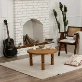 Dmora Couchtisch Vesta 70x70x40 cm Braun Zeitschriftenhalter