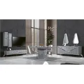 AEA rtv Sideboard tv Ständer Fernseher Wand Wohnwand Lowboard Grau Hochglanz
