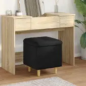 vidaXL "Schlussverkauf" Aufbewahrungsottomane mit Kissen Schwarz 40x40x45 cm Stoff - Barhocker C641